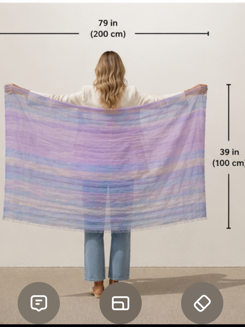 Burberry Pastel Plaid Scarf in Lavender and Light Blue - Picture 3 of 12